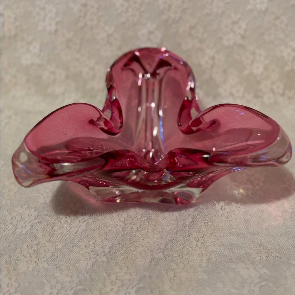Mid Century Art Glass Cranberry